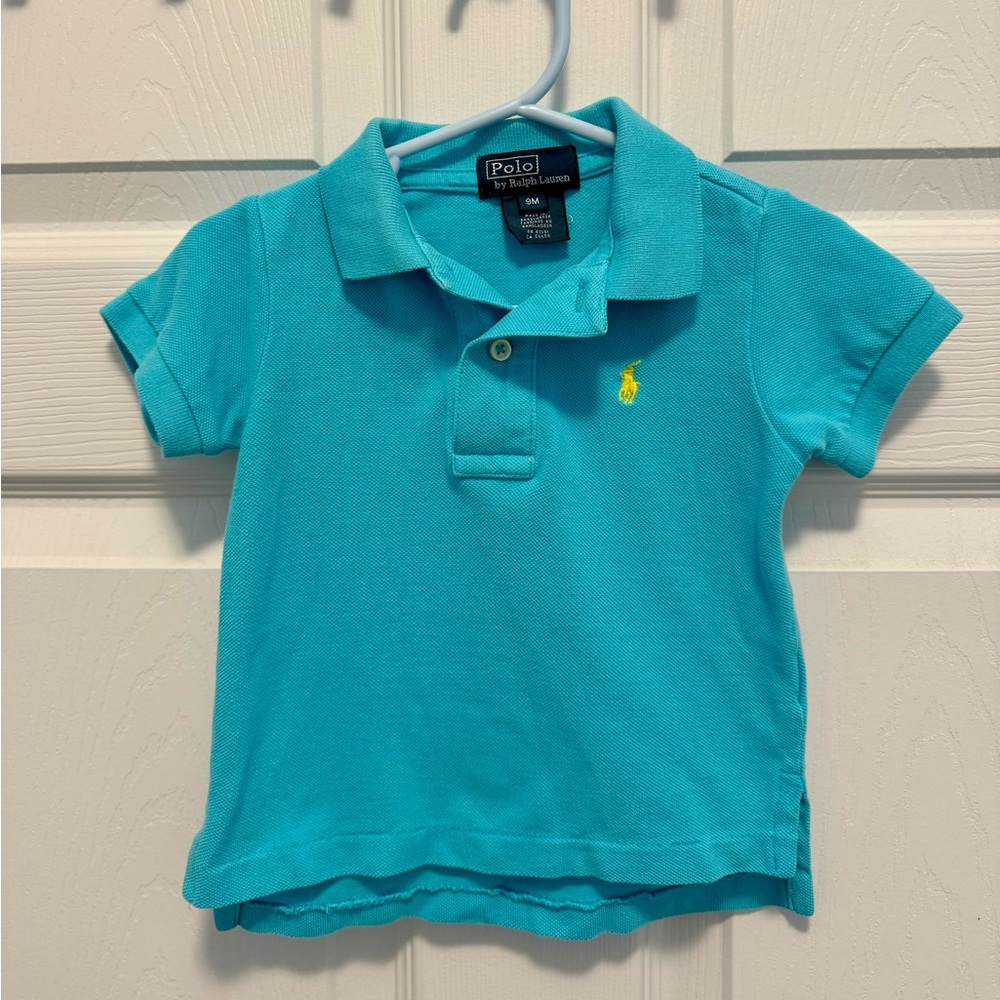 Baby Boys Polo Ralph Lauren blue shirt.  Size 6-9M